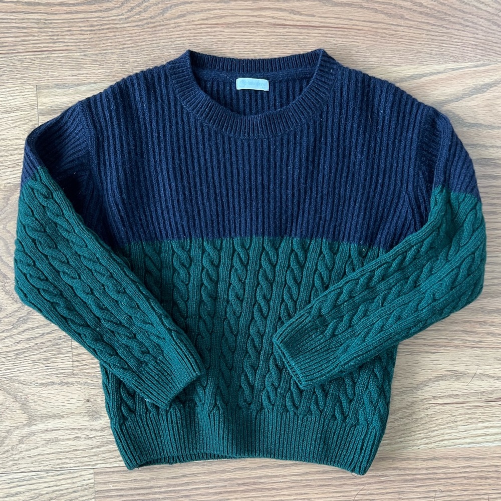 Navy and green beautiful wool sweater - size 4